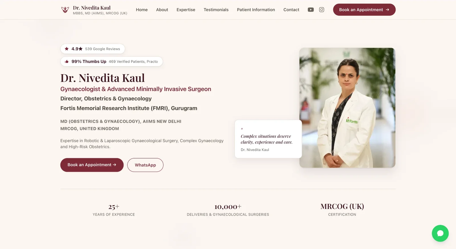 Dr. Nivedita Kaul website home page